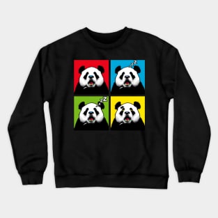 Pop Snoring Panda - Funny Panda Art Crewneck Sweatshirt